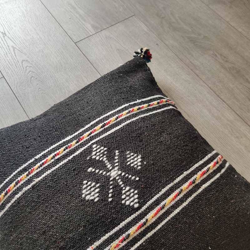 coussin coton noir