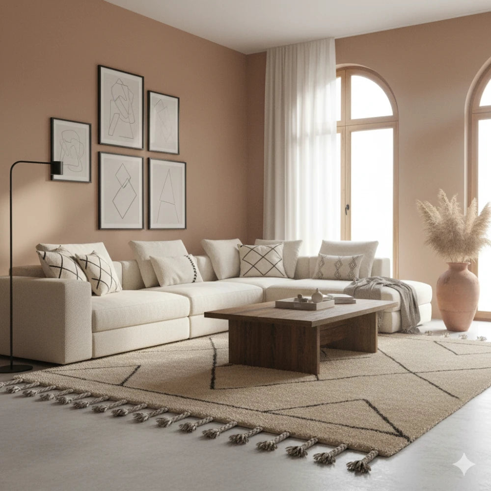 Coussin Berbère Noir et Blanc Kilim