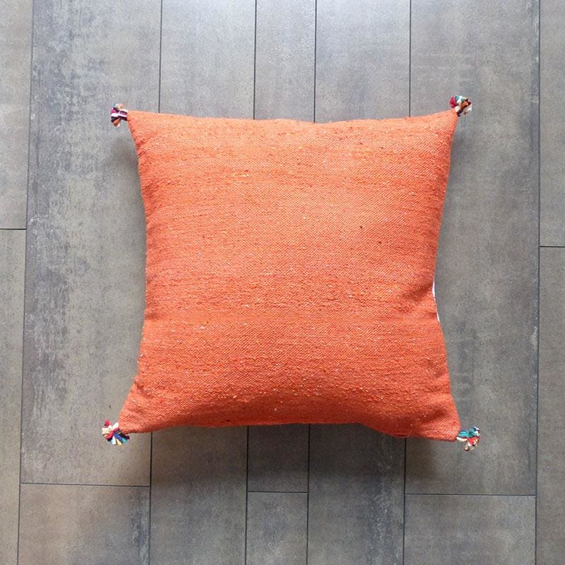 coussin coton orange