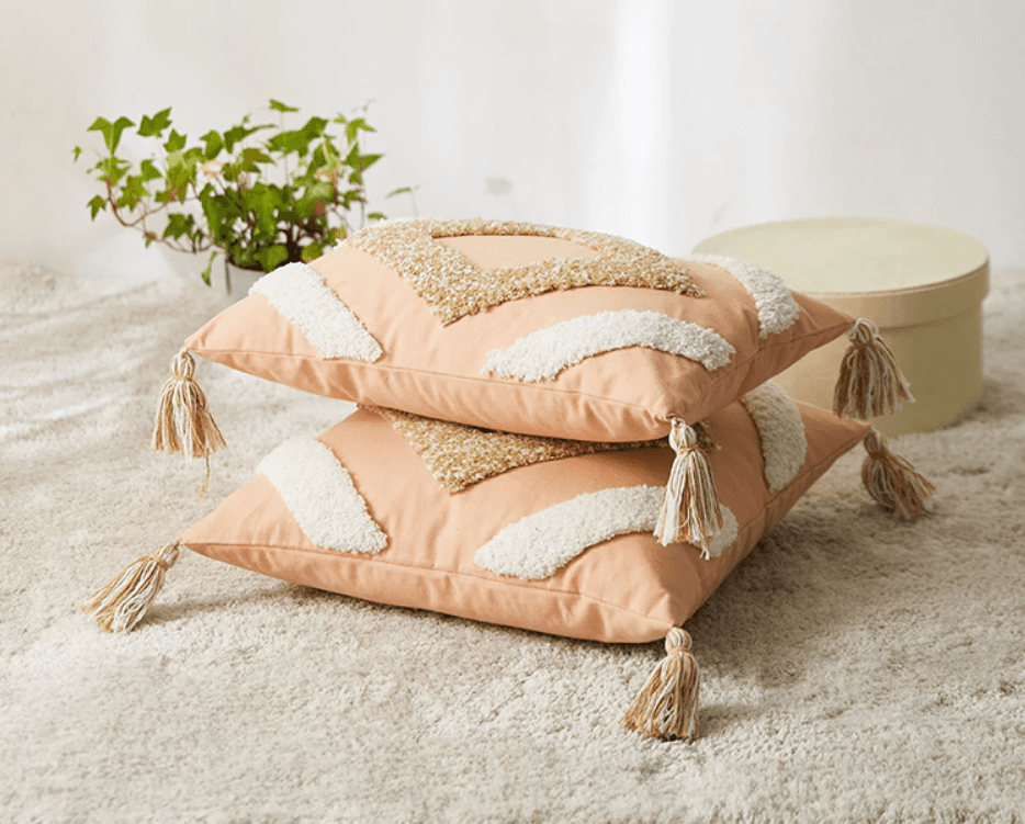 coussin boheme rose
