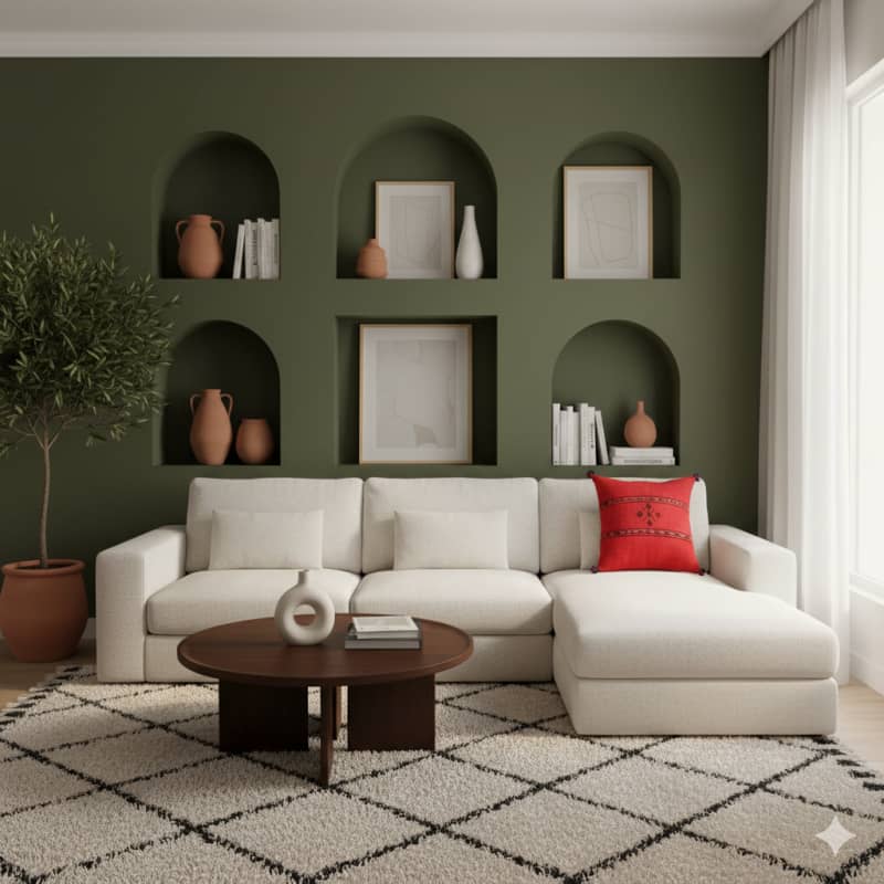 Coussin Marocain Rouge en Coton