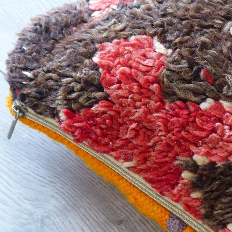 housse de coussin marocain noir et rouge