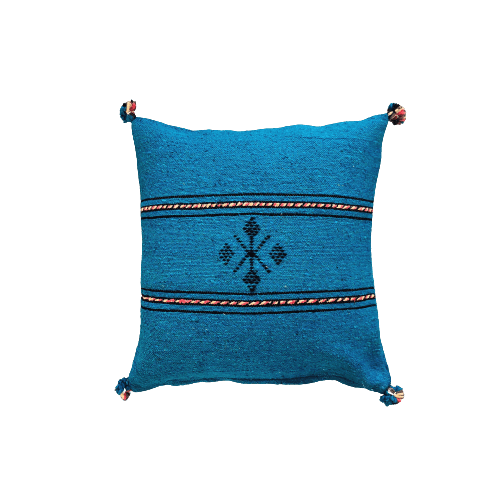 coussin berbere bleu