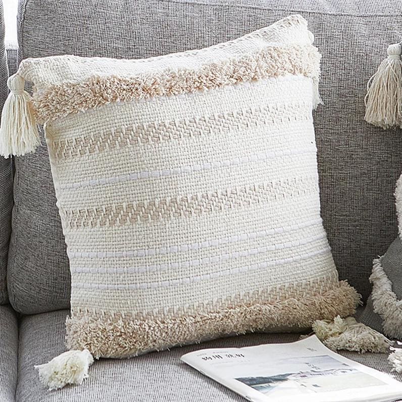 housse de Coussin Bohème Beige - MAZIR