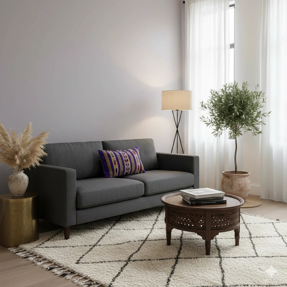 Coussin ethnique violet berbère