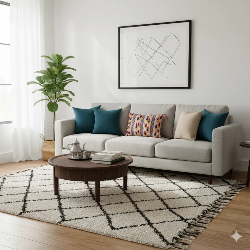 Coussin Handira multicolore 35x50 cm