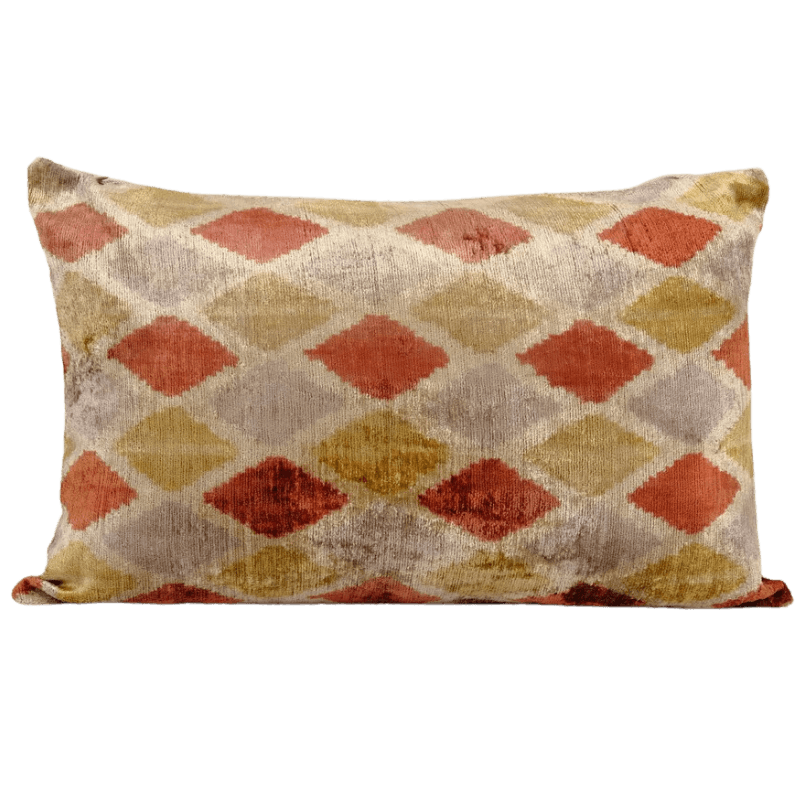 Coussin Ikat géométrique fait main