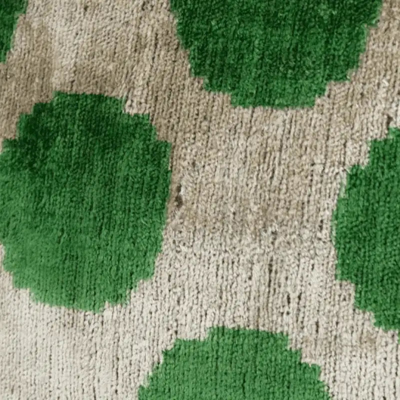 Coussin Ikat vert et blanc marocain