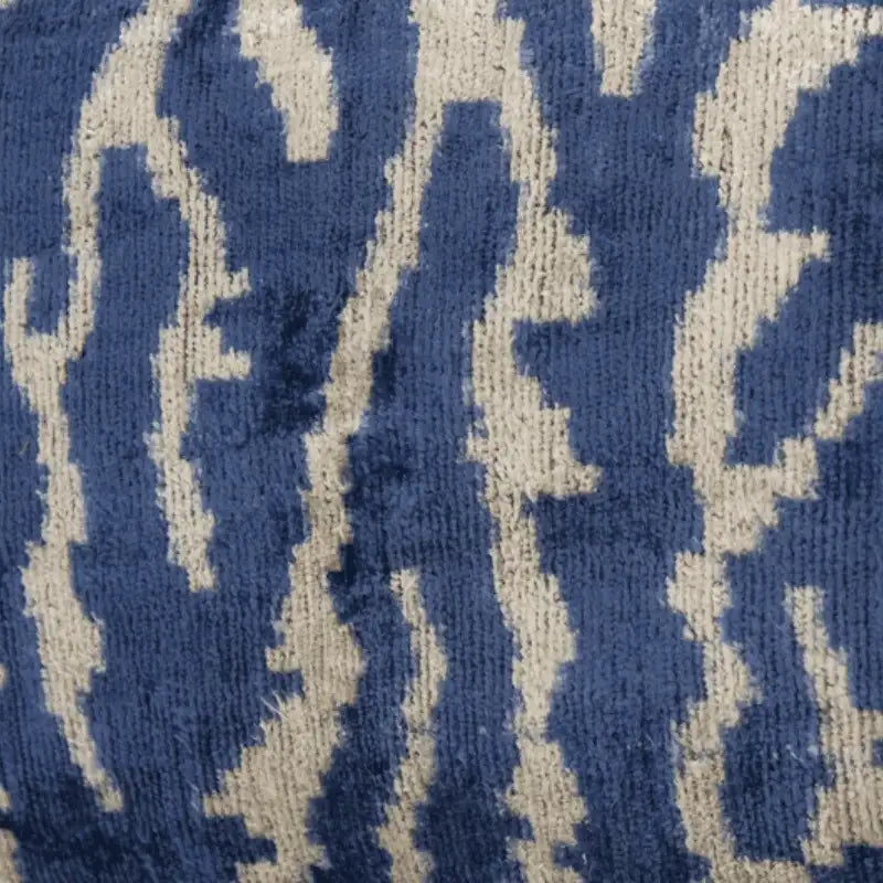 Coussin boho Ikat zébré bleu céruléen