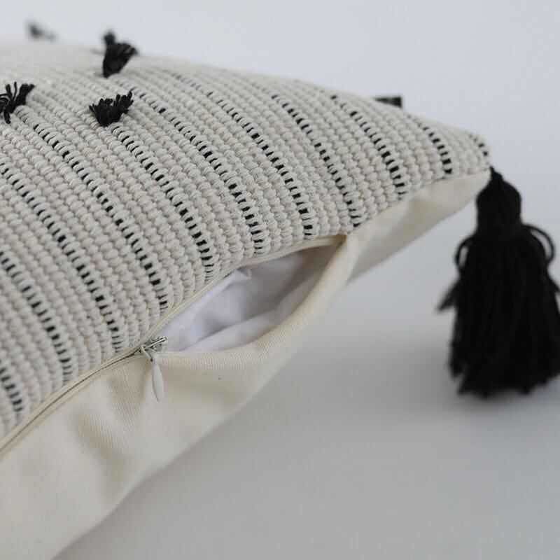Coussin Inspiration berbère Noir et Blanc Nordique