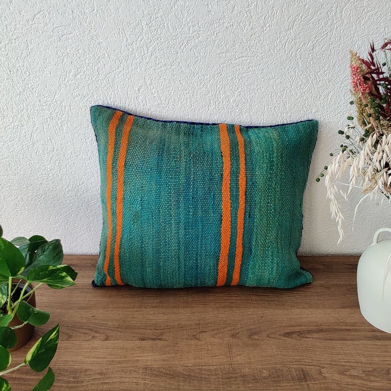 Coussin Kilim Berbère rouge Noir bleu - Coussin