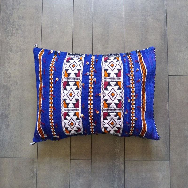 coussin berbere bleu