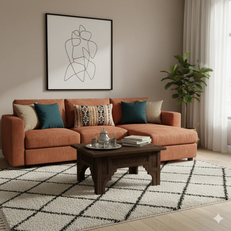 Coussin kilim crème bohème