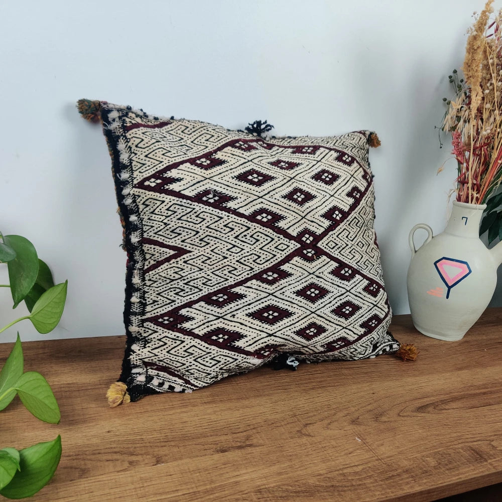 Coussin Kilim marocain losange vintage - MAZIR Décoration