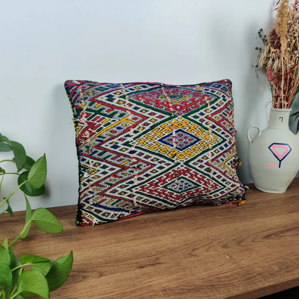 Coussin Kilim Marocain vintage - MAZIR Décoration