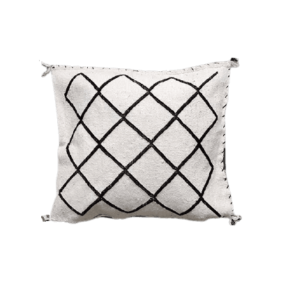 Coussin berbère blanc et noir