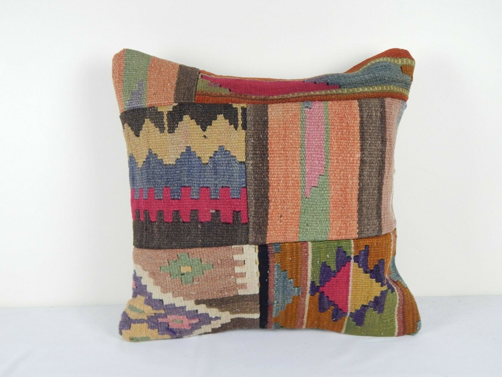 Coussin Kilim Patchwork Fait main 50x50 cm - Coussin