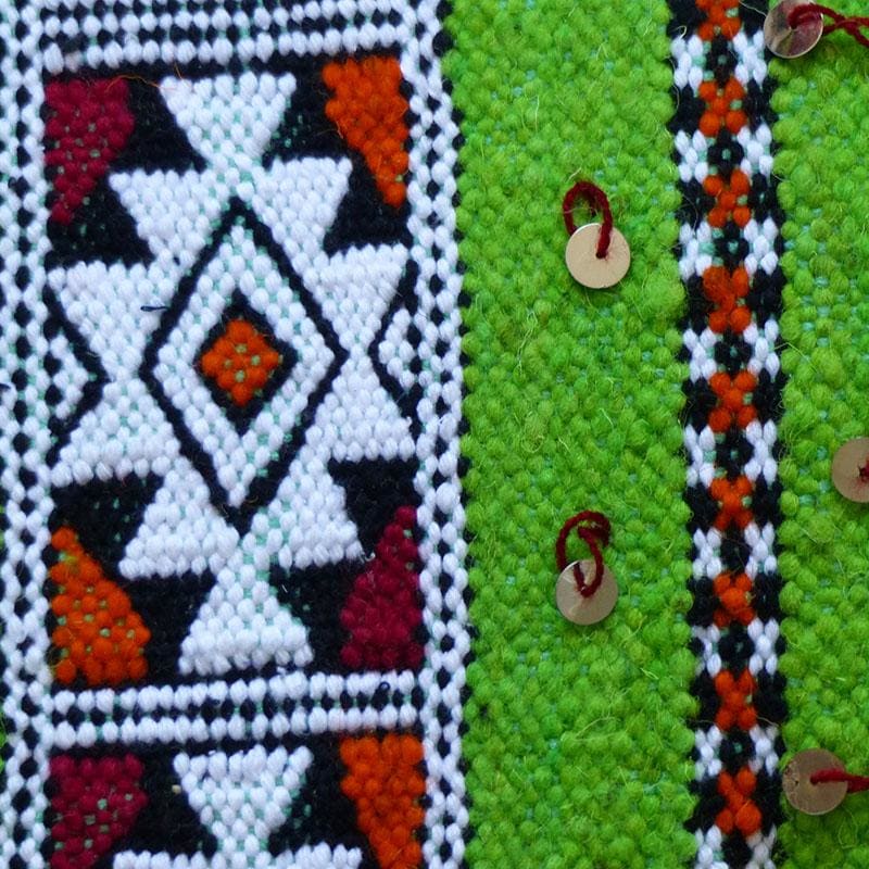 coussin ethnique vert