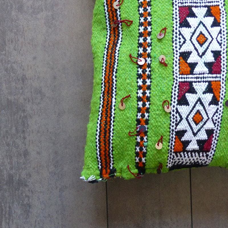 coussin boheme vert