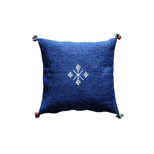 coussin marocain bleu