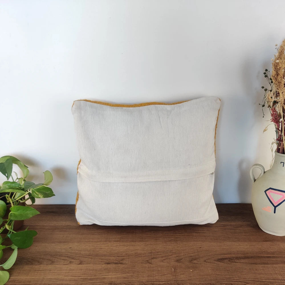 Coussin marocain bohème jaune - MAZIR Décoration
