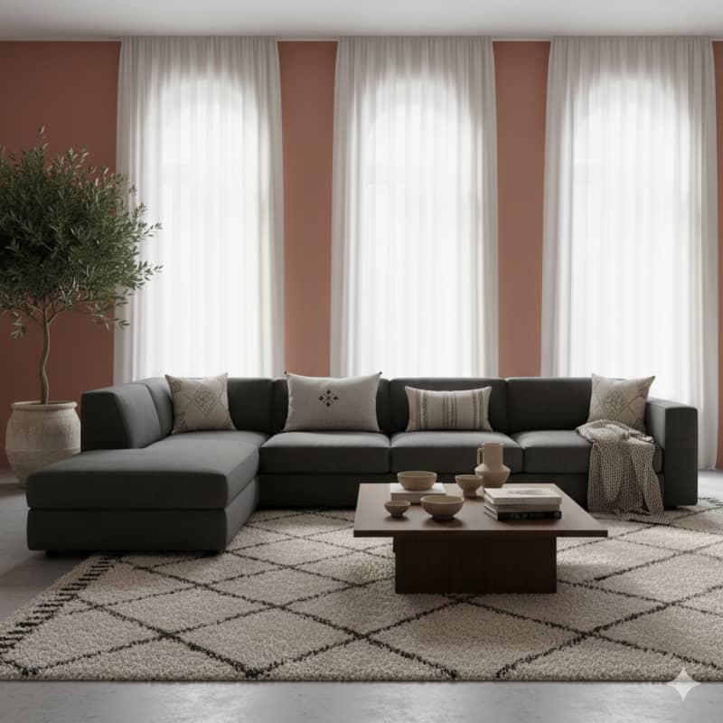 Coussin Marocain Gris en Coton