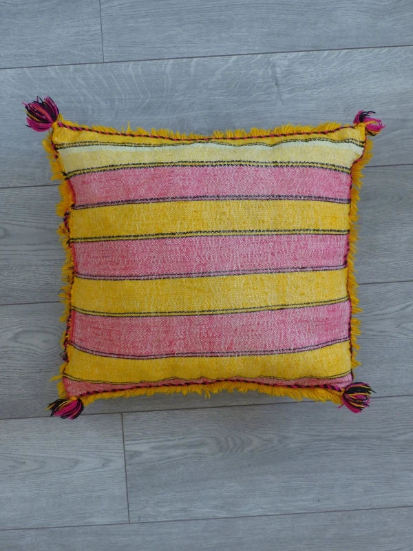 Coussin marocain jaune coussin berbère 45x50 cm - Coussin