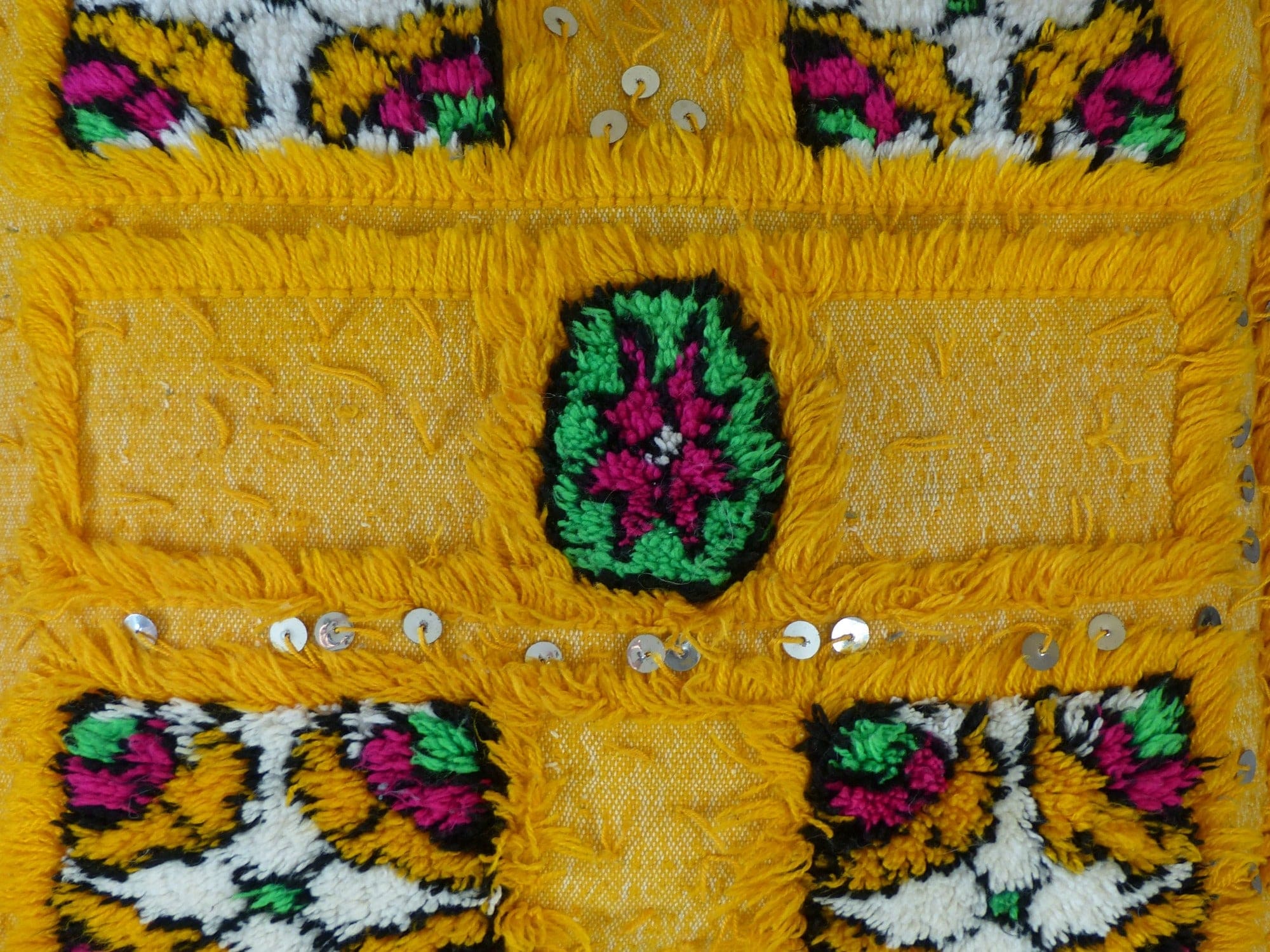 Coussin marocain jaune coussin berbère 45x50 cm - Coussin