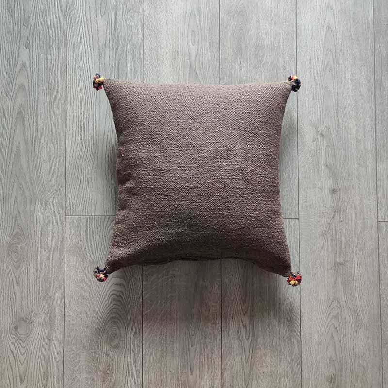 coussin coton maron