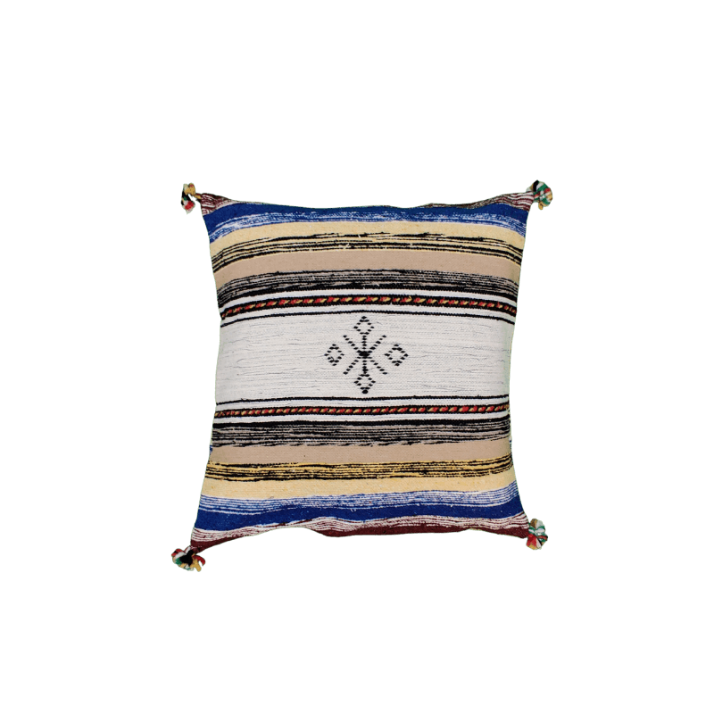 Coussin fait main multicolore en Coton