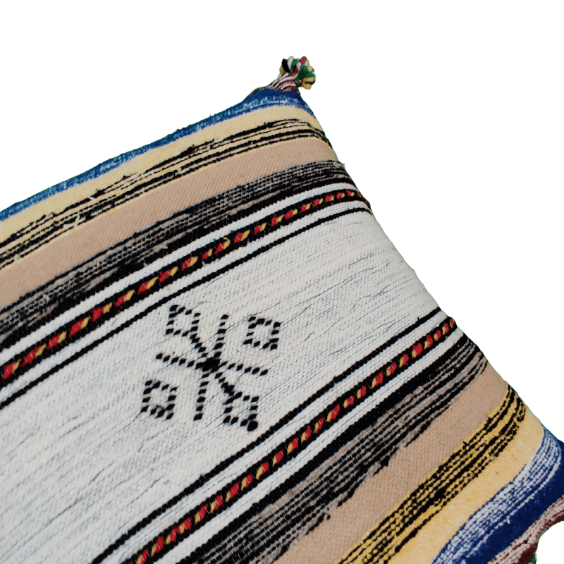 Elégant Coussin Berbère multicolore en Coton