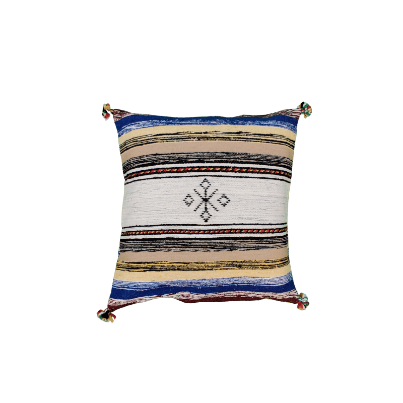 Coussin marocain multicolore en Coton