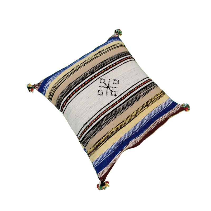 Coussin style bohème multicolore en Coton