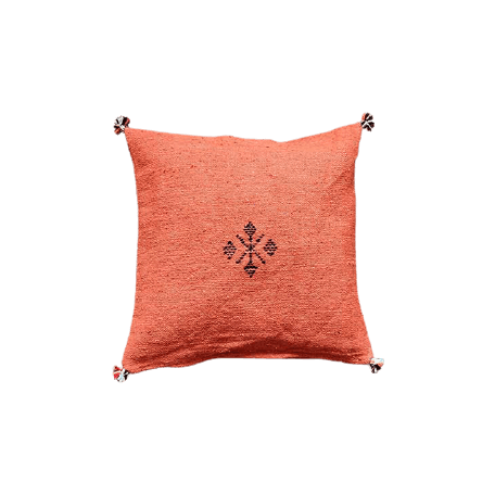 coussin coton orange