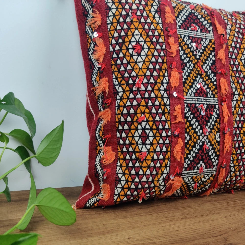Coussin Marocain Rouge Beldi - MAZIR Décoration