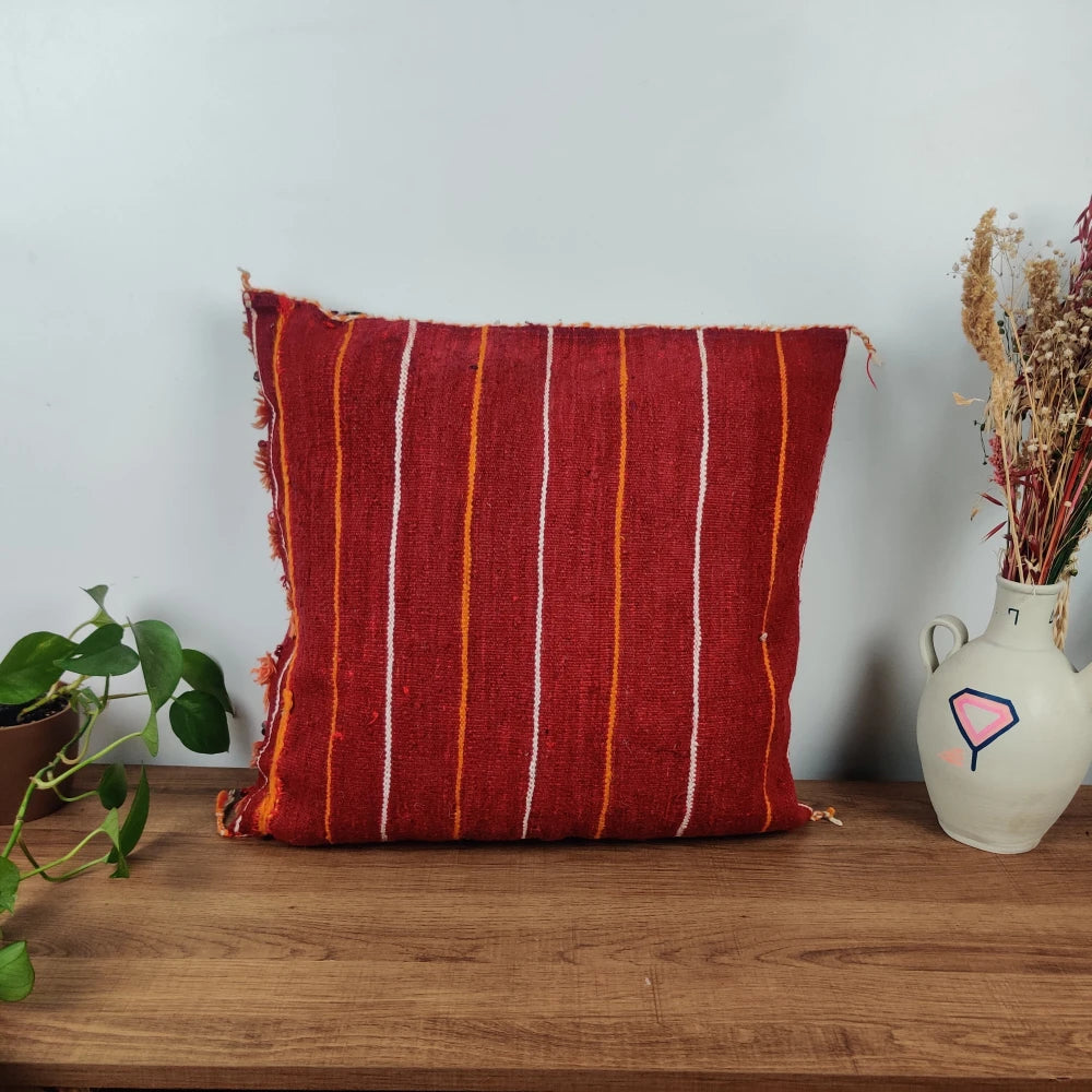 Coussin Marocain Rouge Beldi - MAZIR Décoration