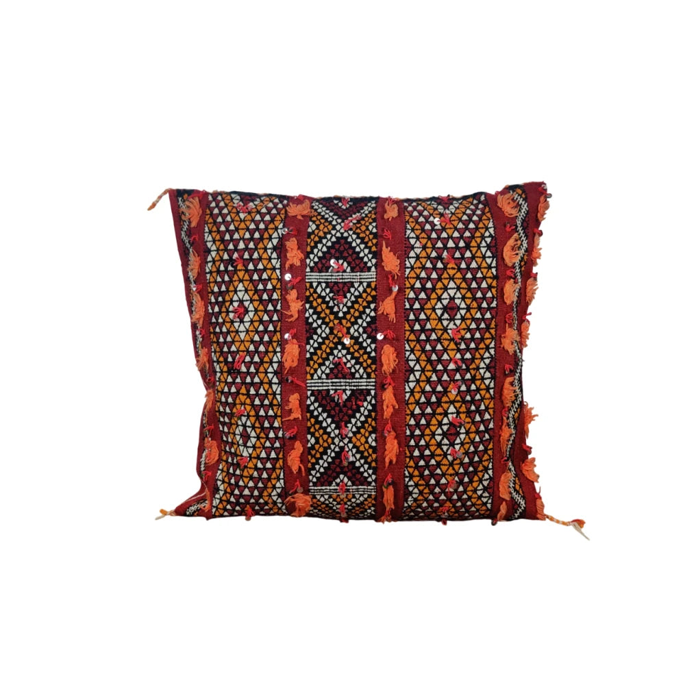 Coussin Marocain Rouge Beldi - MAZIR Décoration