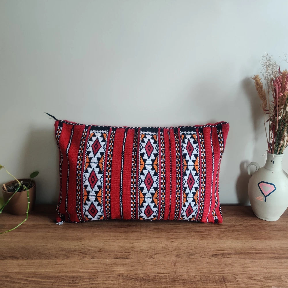 Coussin marocain rouge kilim