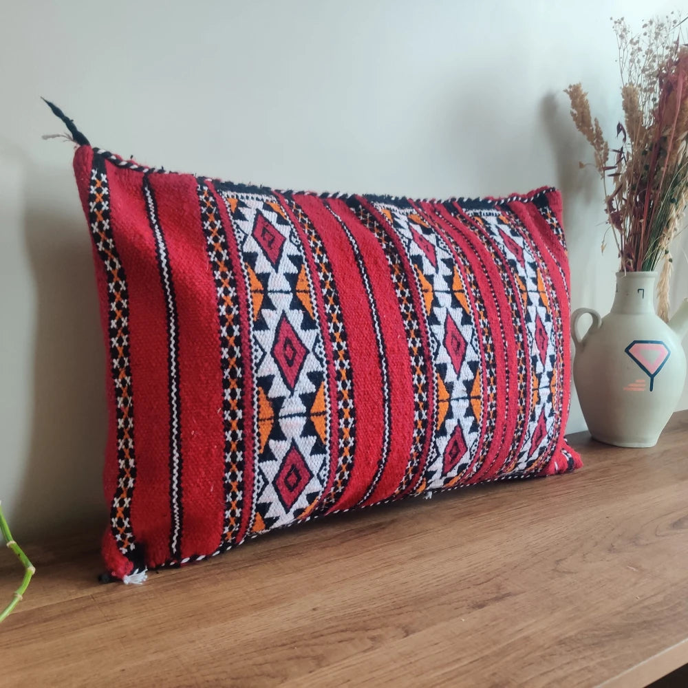 Coussin marocain rouge kilim