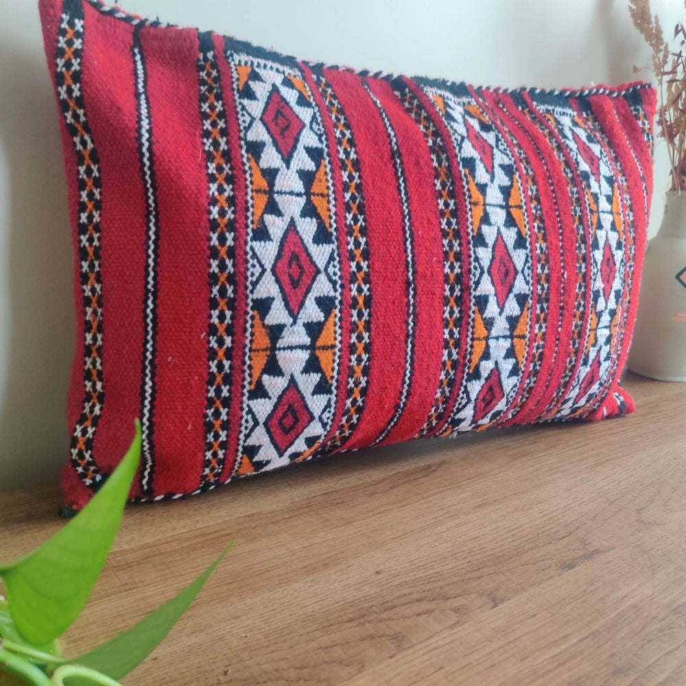 Coussin marocain rouge kilim