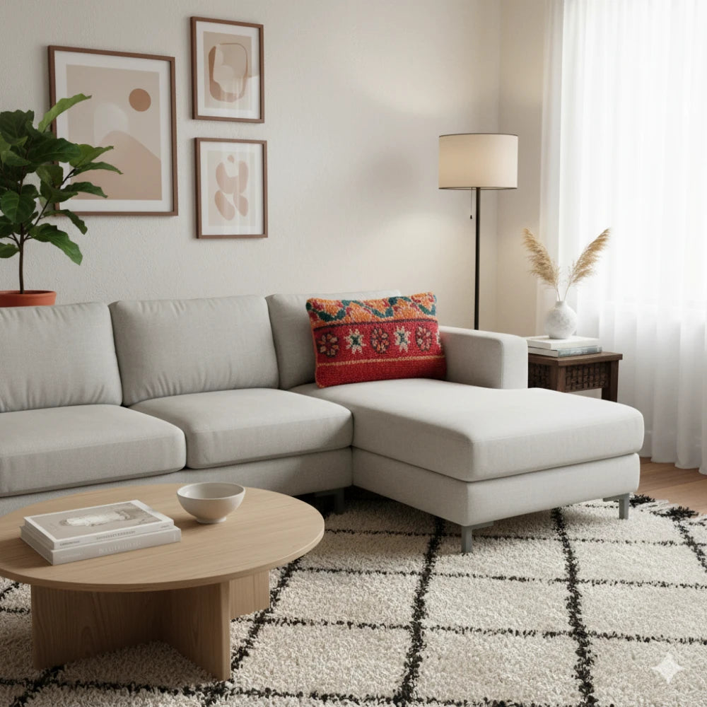 Coussin marocain Rouge Laine Boujad