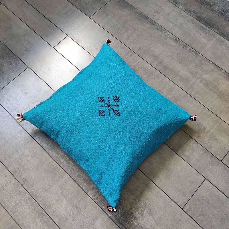 coussin boheme bleu