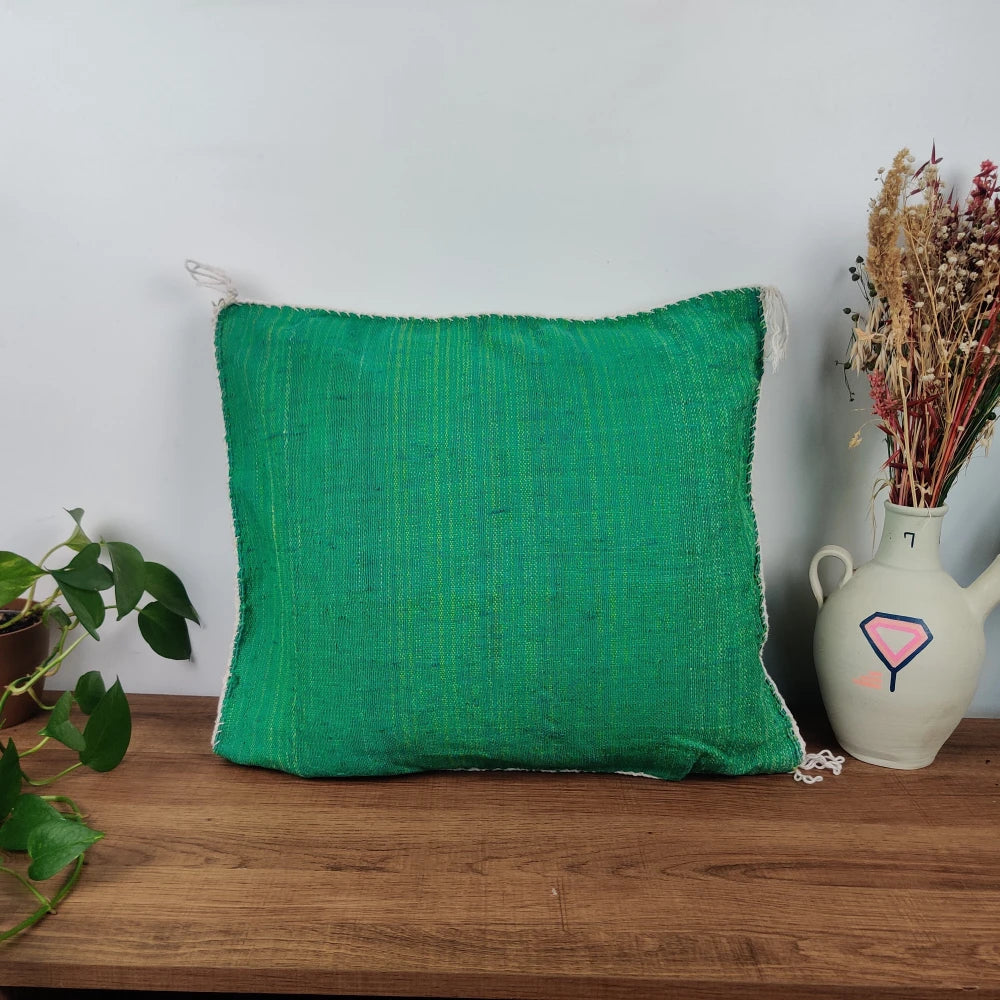 Coussin marocain vert Sabra - MAZIR Décoration