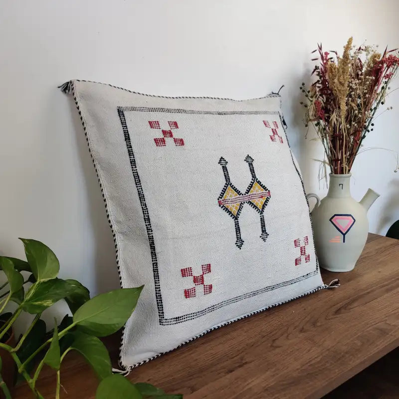 Vue angle 1 du Coussin Sabra blanc crème Vintage