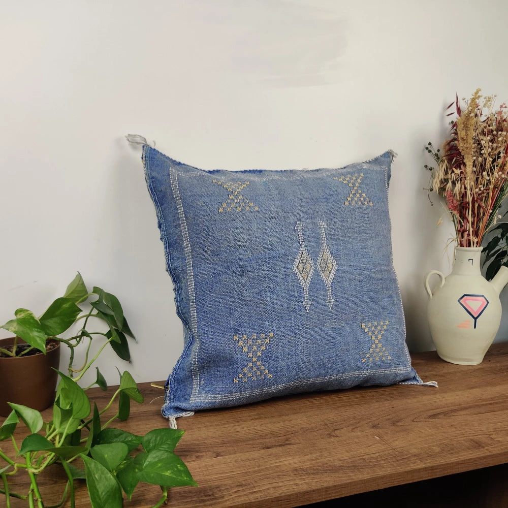 Coussin Sabra Bleu Jean - MAZIR Décoration