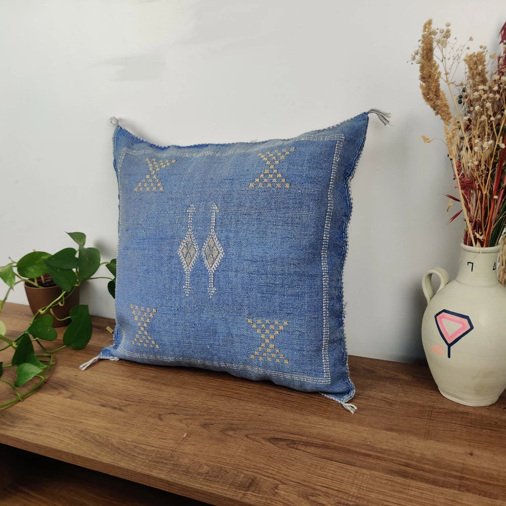 Coussin Sabra Bleu Jean - MAZIR Décoration