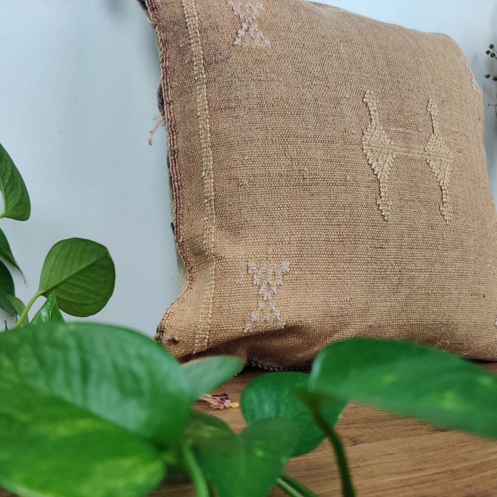 Coussin Sabra couleur bois en Soie de Cactus