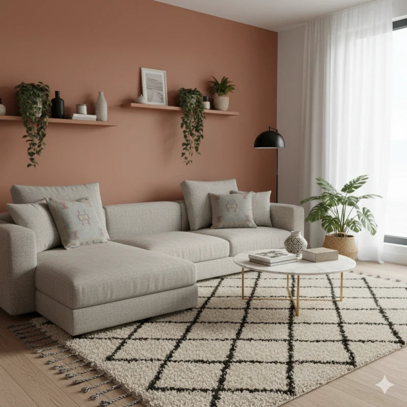 Coussin Sabra Gris jean en Soie de Cactus