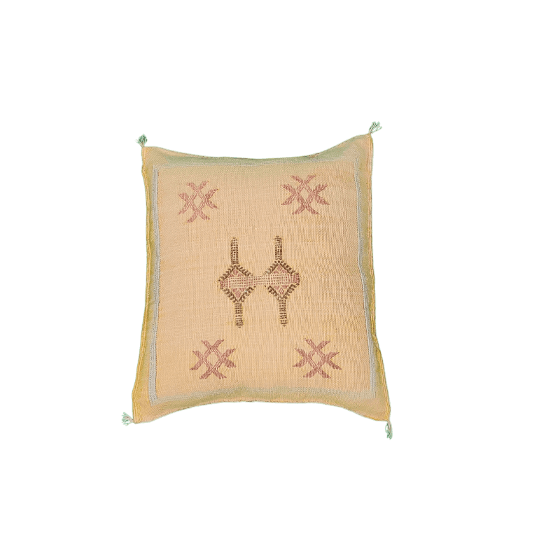 Coussin Sabra Jaune Soie de Cactus