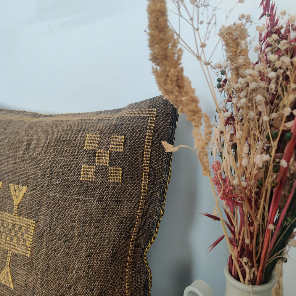 Coussin Sabra marron chocolat - MAZIR Décoration